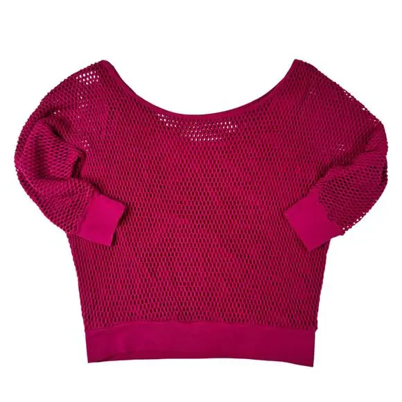 VTG 80s Off-Shoulder Top Hot Pink Women's Medium Workout Retro Y2K Barbie Party - Picture 2 of 16